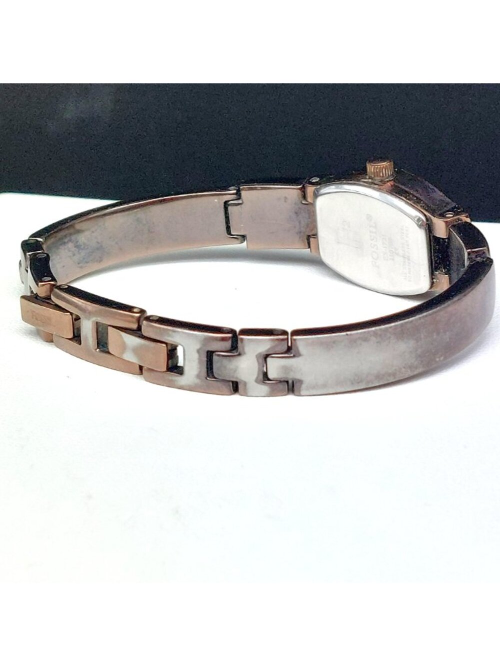 Vintage Fossil F2 Women's Watch ES-1721 Brown Dial Stainless Steel Works Great - Picture 5 of 8